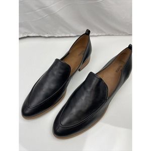 Susina Kellen Women's Black SOFT LEATHER Almond Toe LOAFER Flat Slip On 12M